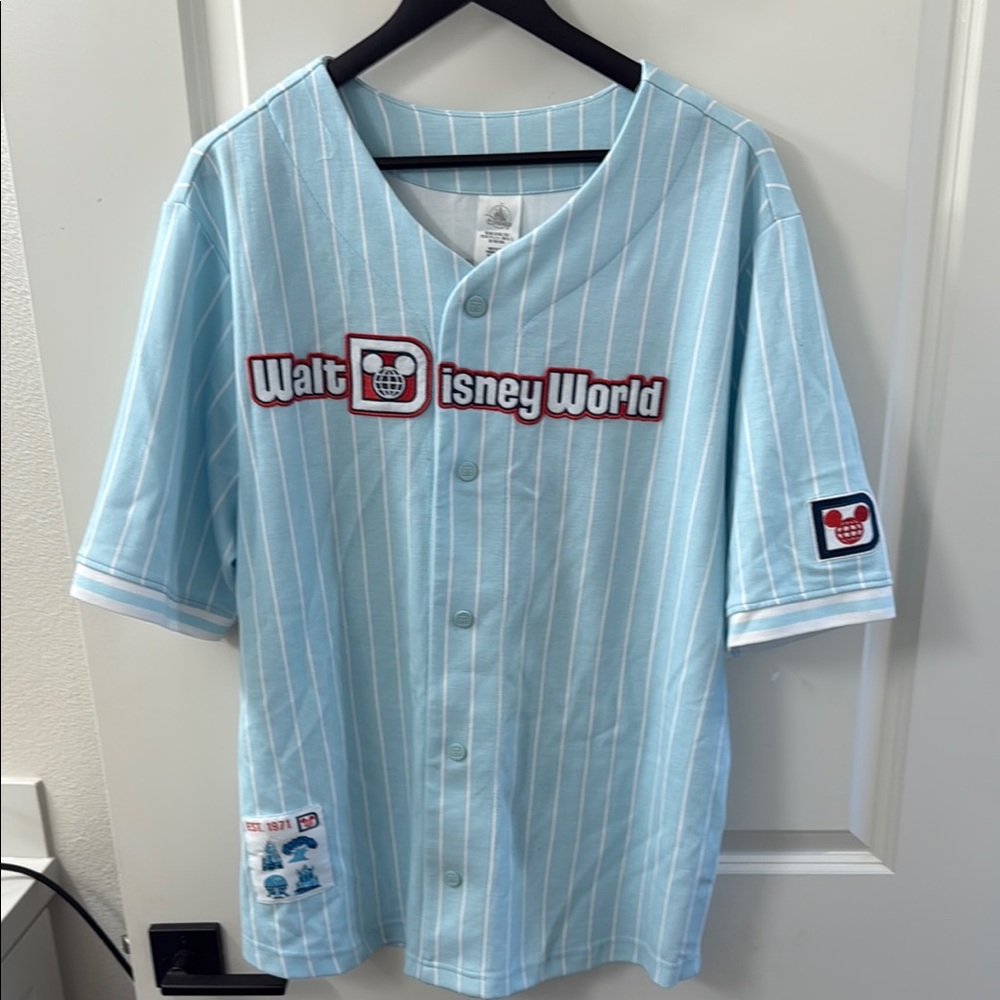 Disney Light Blue Striped Men's Jersey